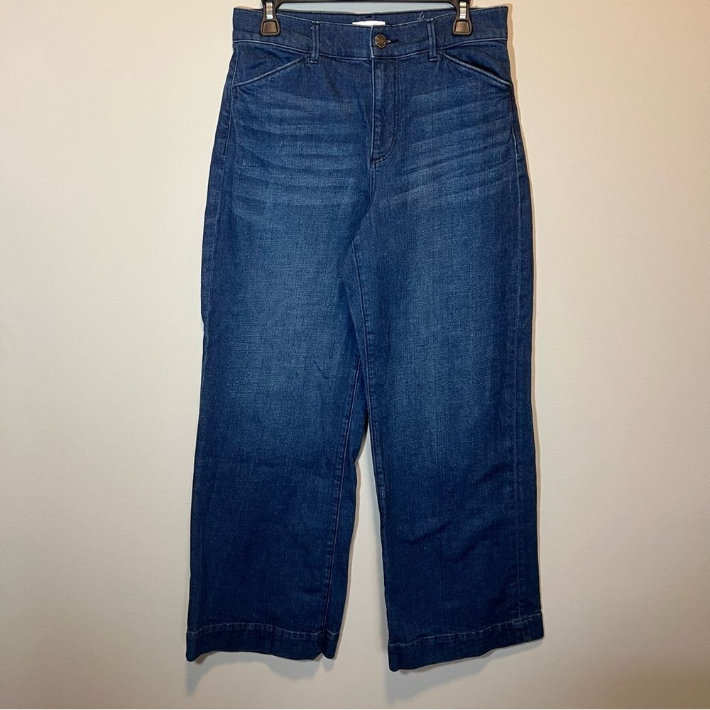 Loft Women’s High Rise Trousers‎ Dark Wash Wide Leg Jeans 6